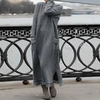 Vestido de inverno feminino malha midi com fenda lateral e bolsos