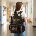 Mochila escolar 3 peças com motivo de gato, set completo mochila lancheira estojo criança