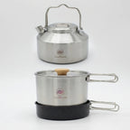 Kit de cozinha para campismo 3 peças com frigideira antiaderente e pegas dobráveis para exterior