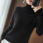 Camisola de gola alta mulher inverno manga comprida