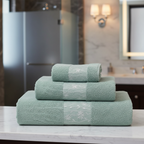 Conjunto de toalhas 3 peças algodão ringspun, design italiano, macio e absorvente