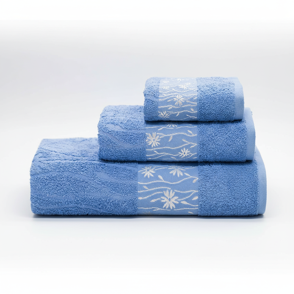 Conjunto de toalhas 3 peças algodão ringspun, design italiano, macio e absorvente