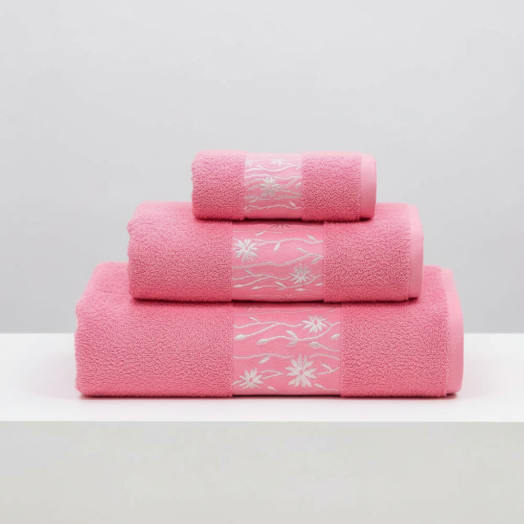 Conjunto de toalhas 3 peças algodão ringspun, design italiano, macio e absorvente