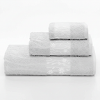 Conjunto de toalhas 3 peças algodão ringspun, design italiano, macio e absorvente