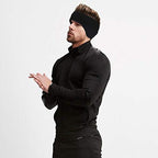 Kit 3 faixas de ouvido fleece unissex cinza preto azul-marinho tamanho único
