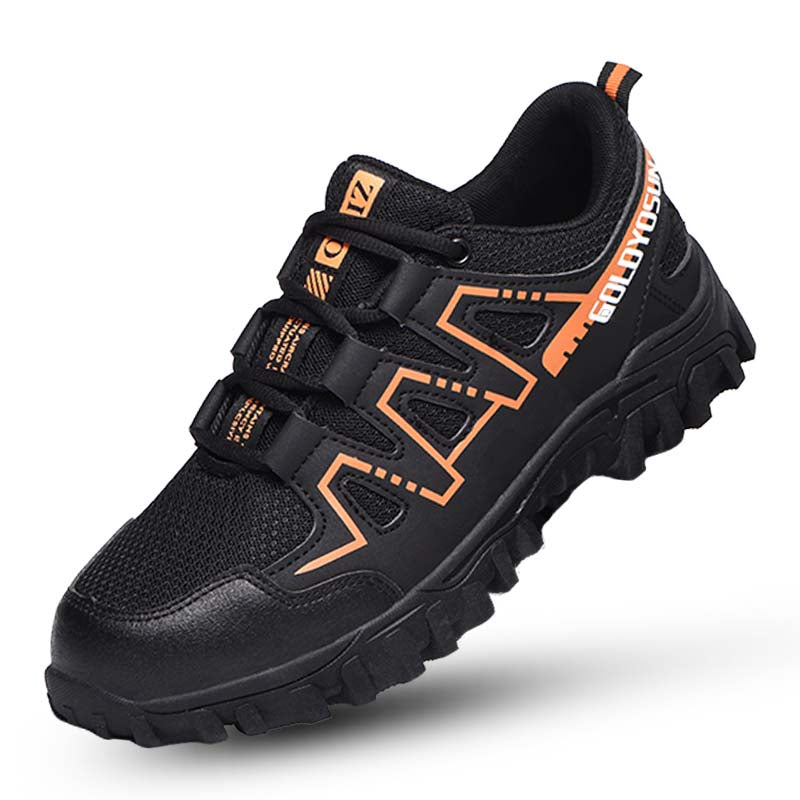 Sapatos de segurança com biqueira de aço leves e antiderrapantes, proteção anti-esmagamento e sola Kevlar