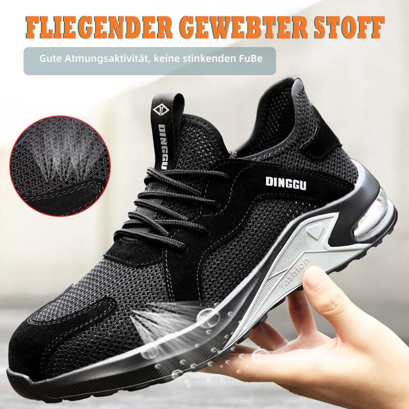 Sapatos de segurança com biqueira de aço, sola antifuros Kevlar e cabedal respirável