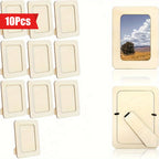 Porta-retratos de madeira DIY conjunto de 10, 15,24 cm, estilo contemporâneo bege claro