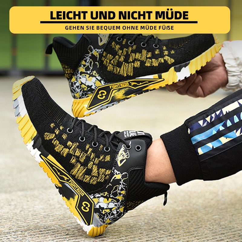 Sapatos de segurança com biqueira de aço e sola antiperforação Kevlar, leves e respiráveis