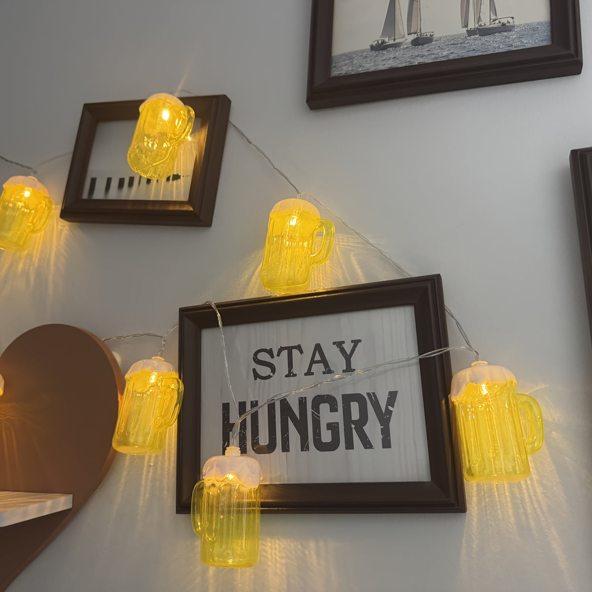 Guirlanda LED canecas de cerveja decoração Oktoberfest 2025, set de 2, luz quente