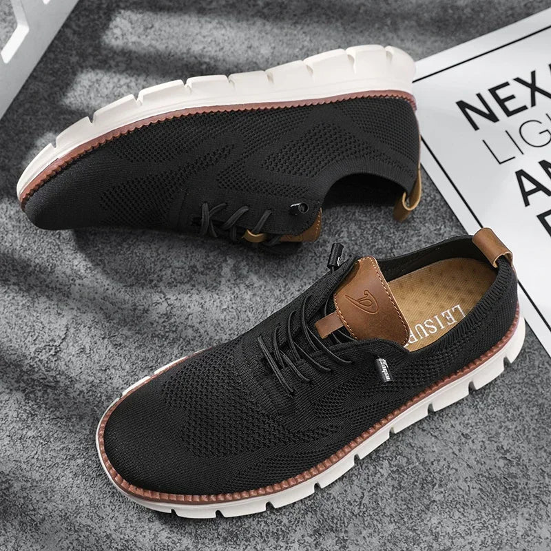 Sapatos masculinos respiráveis com palmilha ergonómica design clássico