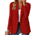 Blazer feminino manga longa casual em várias cores