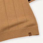 Polo homem malha com fecho zip curto e gola clássica corte regular fit