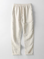 Conjunto masculino linho algodão 2 peças camisa e calça corte relaxado