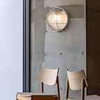 Candeeiro de parede exterior retro industrial oval e redondo em alumínio fundido com abajur de vidro E27