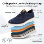 Sapato ortopédico masculino knit derby antiderrapante com suporte de arco
