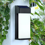 Candeeiros solares de parede LED retangulares, impermeável IP44, cor preta, conjunto de 2 unidades
