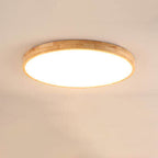 Plafão LED redondo em madeira maciça, estilo nórdico ultra-fino regulável, Ø30 cm