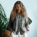 Camisa feminina manga longa boho relaxada estilo casual