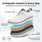 Sapato ortopédico masculino knit derby antiderrapante com suporte de arco