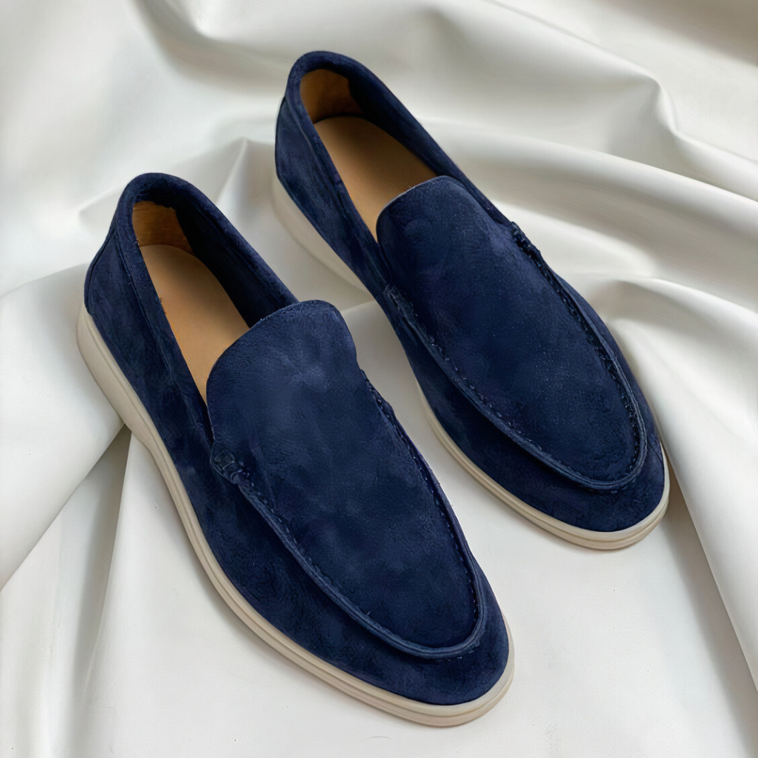 Loafers vintage homem clássicos slip-on com costura artesanal