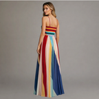 Vestido maxi feminino longo linha A fluido e elegante