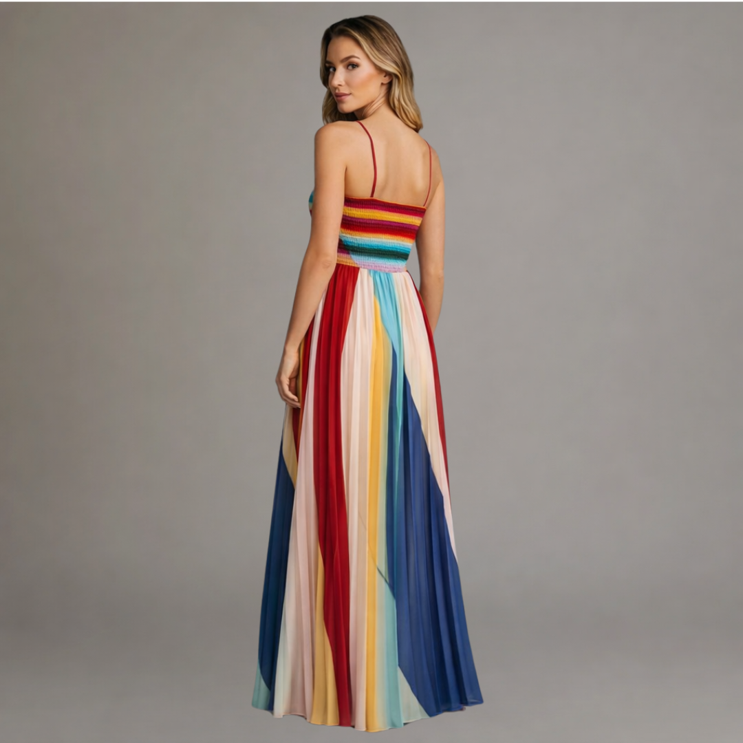 Vestido maxi feminino longo linha A fluido e elegante