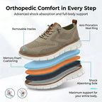Sapato ortopédico masculino knit derby antiderrapante com suporte de arco