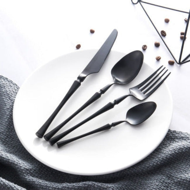 Conjunto de talheres em aço inoxidável 24 peças, elegante e resistente, várias cores