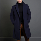 Casaco de lã masculino corte clássico quente para outono e inverno