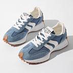 Sapatilhas retro femininas estilo camurça perfil baixo