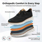 Sapato ortopédico masculino knit derby antiderrapante com suporte de arco