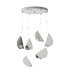 Candeeiro suspenso minimalista branco fosco em metal, design meia-lua, 1/3/6 luzes LED moderno