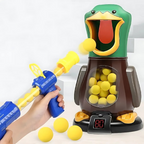 Jogo de tiro com pato andador, pistola de ar e balas macias com luzes e movimento