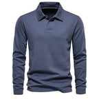 Polo homem confortável disponível em azul bege verde e cinzento escuro