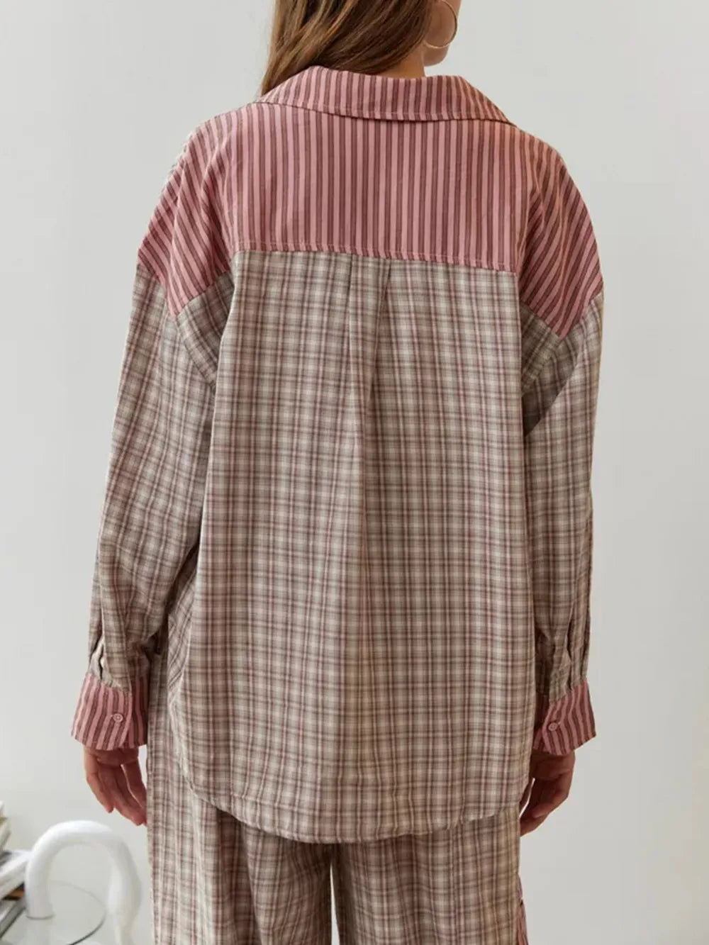 Conjunto pijama feminino 2 peças algodão macio elástico