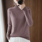 Camisola de gola alta mulher inverno manga comprida