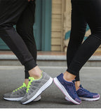 Sapatilhas ergonómicas femininas respiráveis com suporte plantar e sola estável