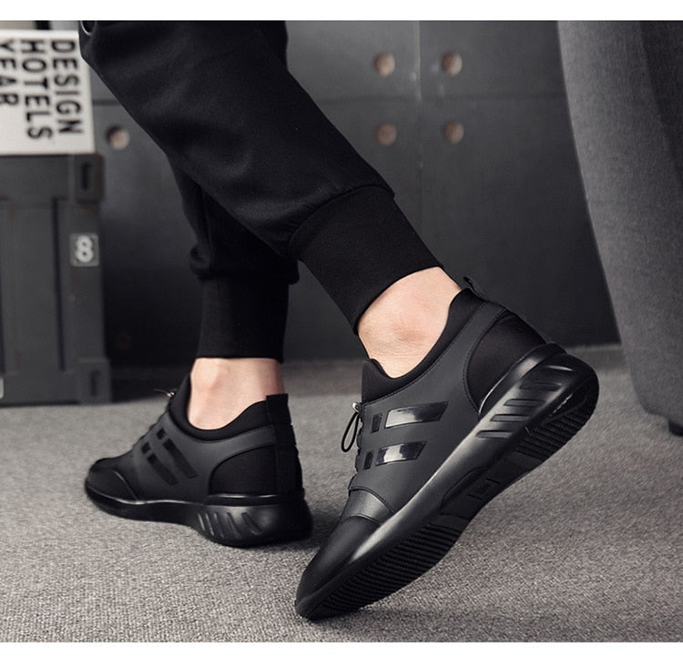 Sapatos ortopédicos masculinos de couro com suporte de arco e amortecimento em gel
