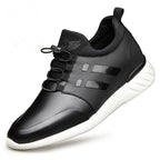 Sapatos ortopédicos masculinos de couro com suporte de arco e amortecimento em gel