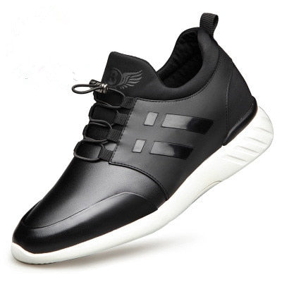 Sapatos ortopédicos masculinos de couro com suporte de arco e amortecimento em gel