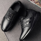 Sapatos ortopédicos masculinos de couro com suporte de arco e amortecimento em gel