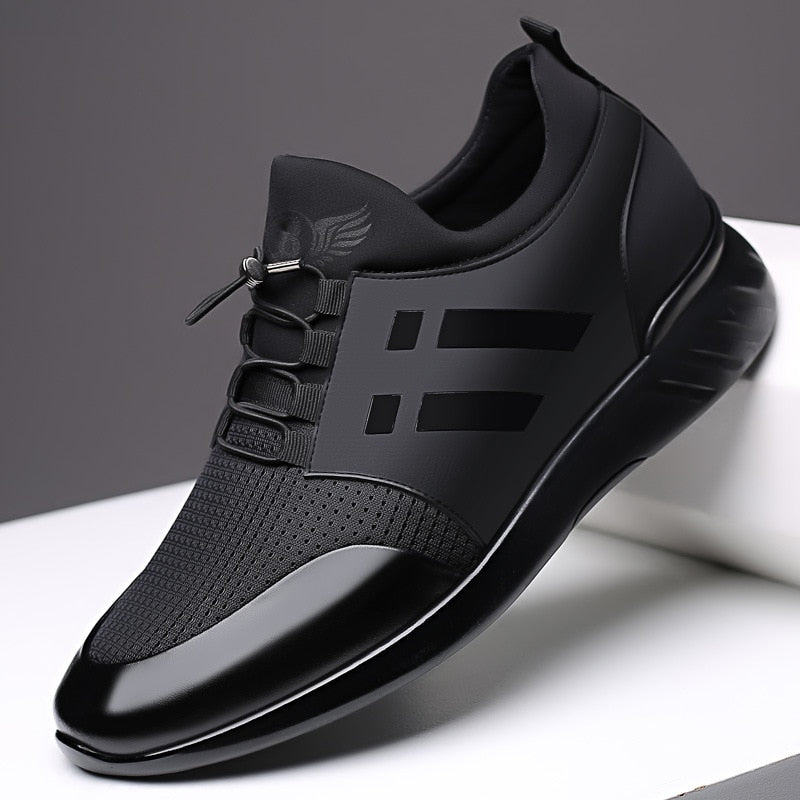 Sapatos ortopédicos masculinos de couro com suporte de arco e amortecimento em gel