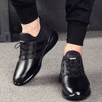 Sapatos ortopédicos masculinos de couro com suporte de arco e amortecimento em gel