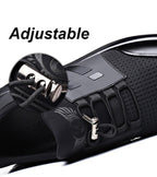 Sapatos ortopédicos masculinos de couro com suporte de arco e amortecimento em gel
