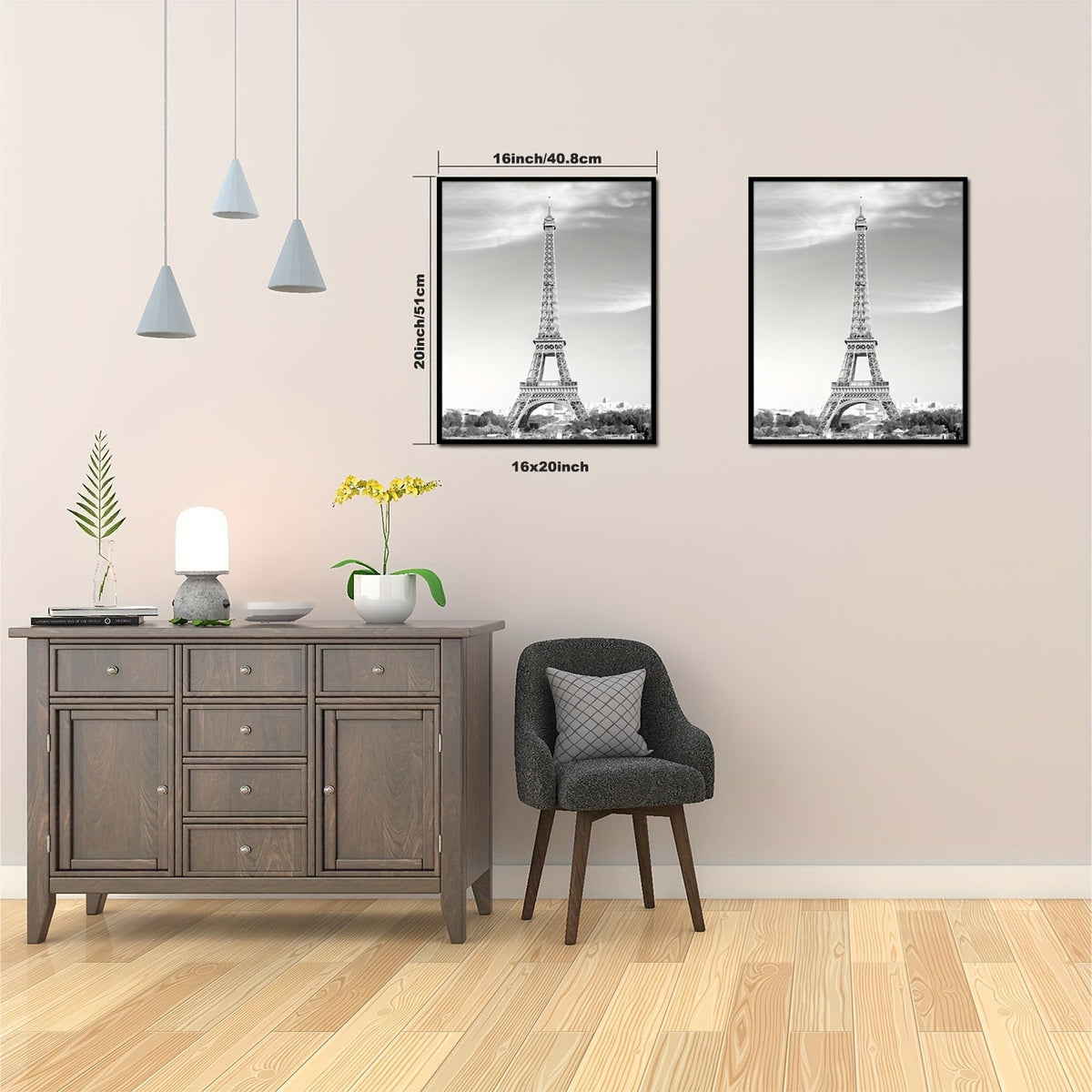 Molduras de fotos pretas conjunto 2 peças montagem em parede, estilo clássico A4 e 30x40 cm