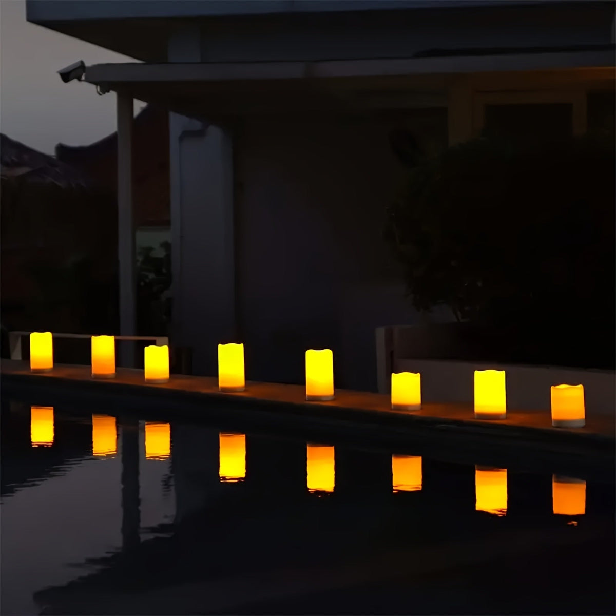 Velas LED sem chama impermeáveis cor marfim, 12 unidades com telecomando e temporizador