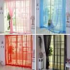 Cortinas de voile floral semitransparentes 200x100cm com ilhós, 2 painéis decorativos