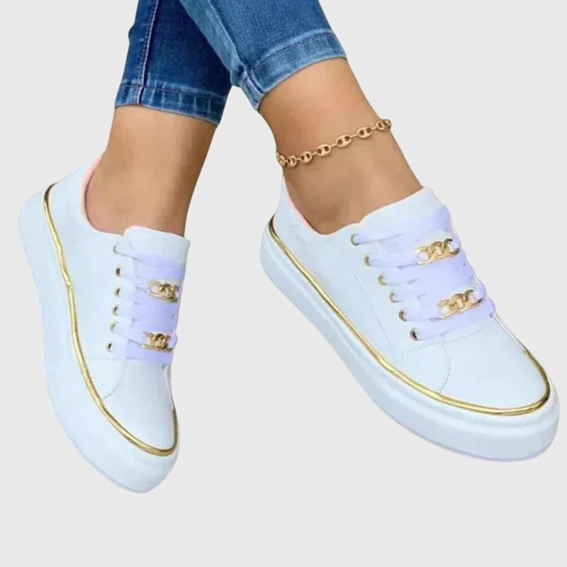 Tênis feminino de veludo com atacadores, estilo casual outono inverno