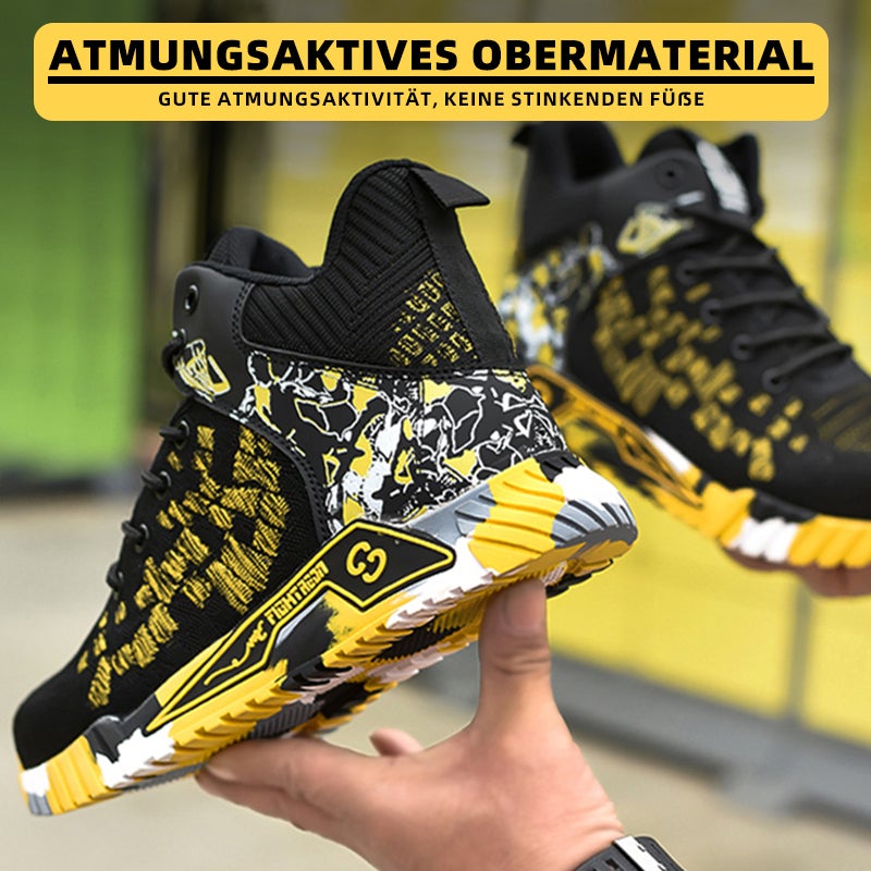 Sapatos de segurança com biqueira de aço e sola antiperforação Kevlar, leves e respiráveis